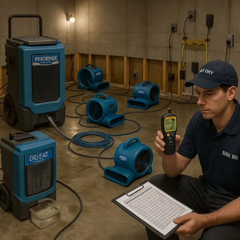 Structural Drying and Dehumidification process in Ingleside, TX